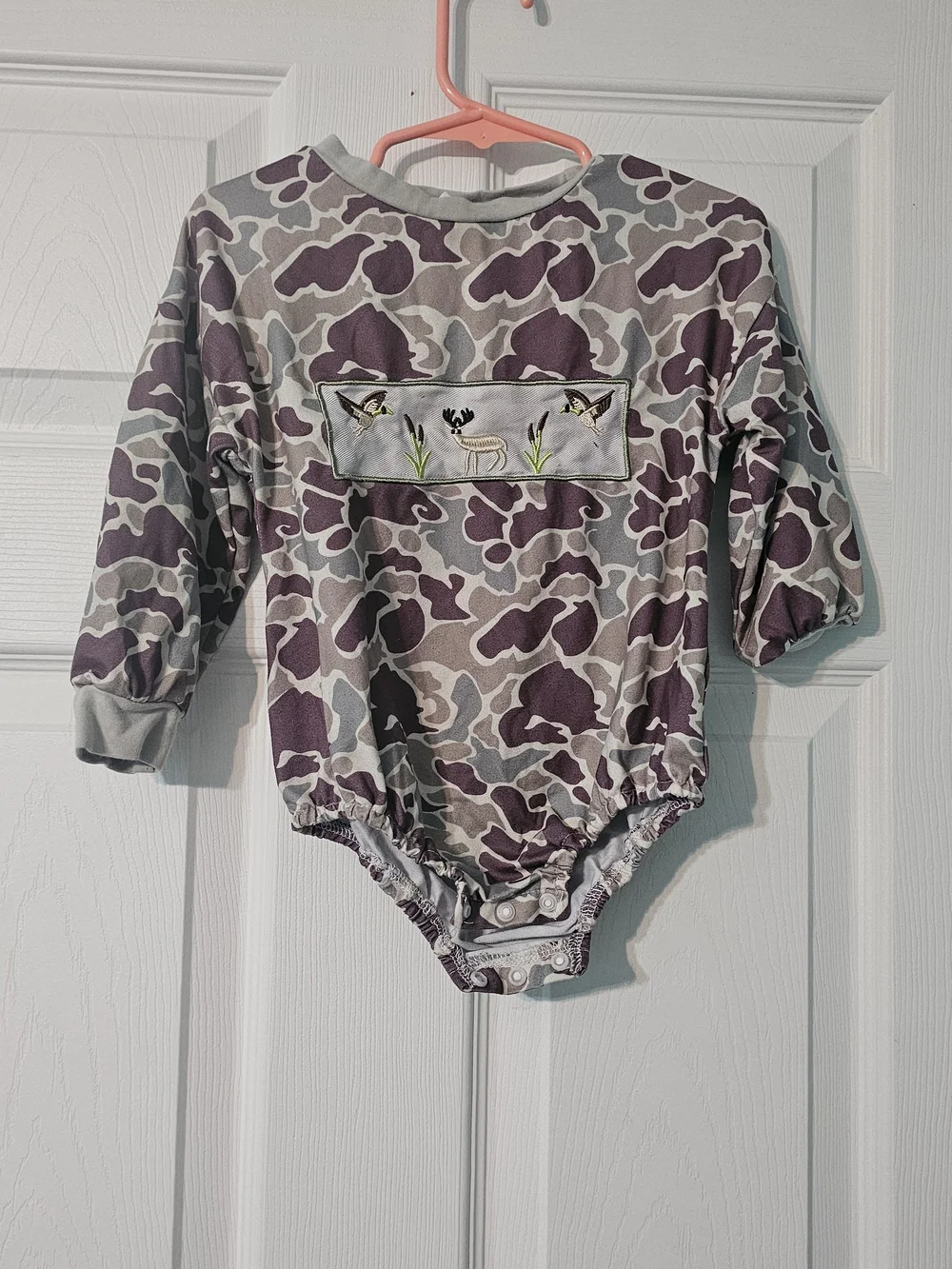 KidsCamo One-Piece Bodysuit with Wildlife Embroidery